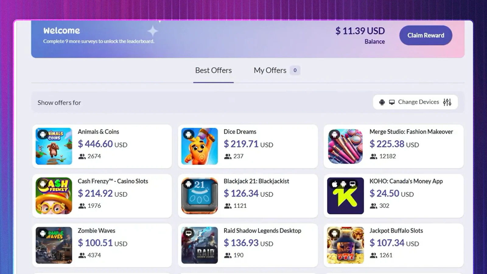 EarnStar best offers page