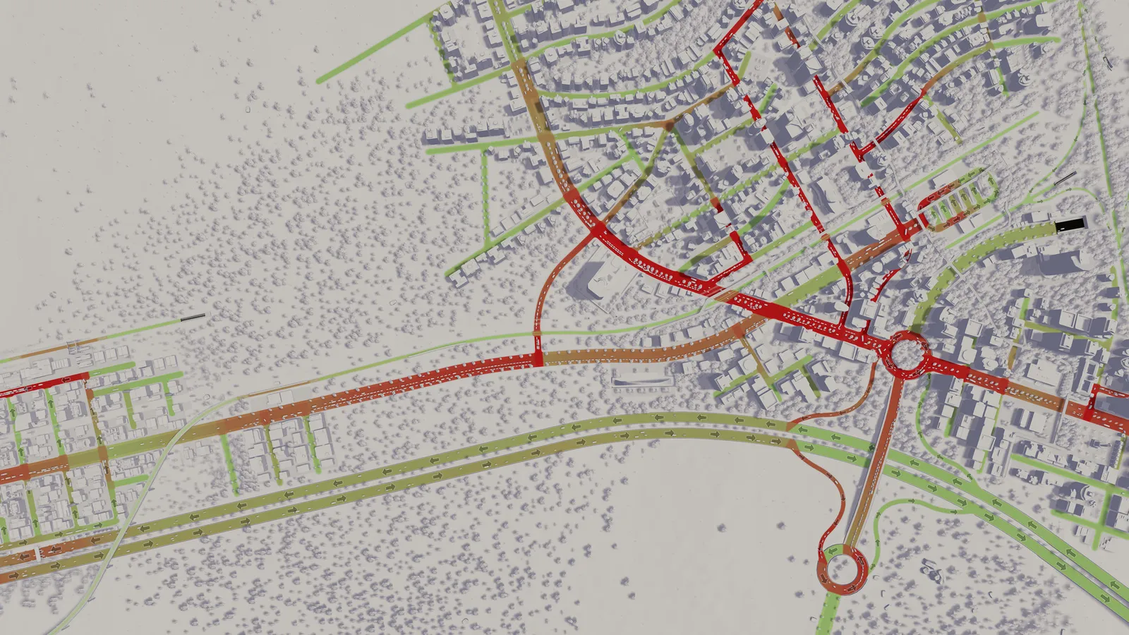 Cities: Skylines traffic congestion heatmap overlay