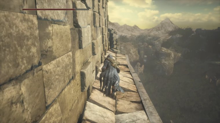 character running along a rooftop