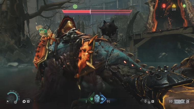DOOM : L'Âge des Ténèbres - combat contre un boss