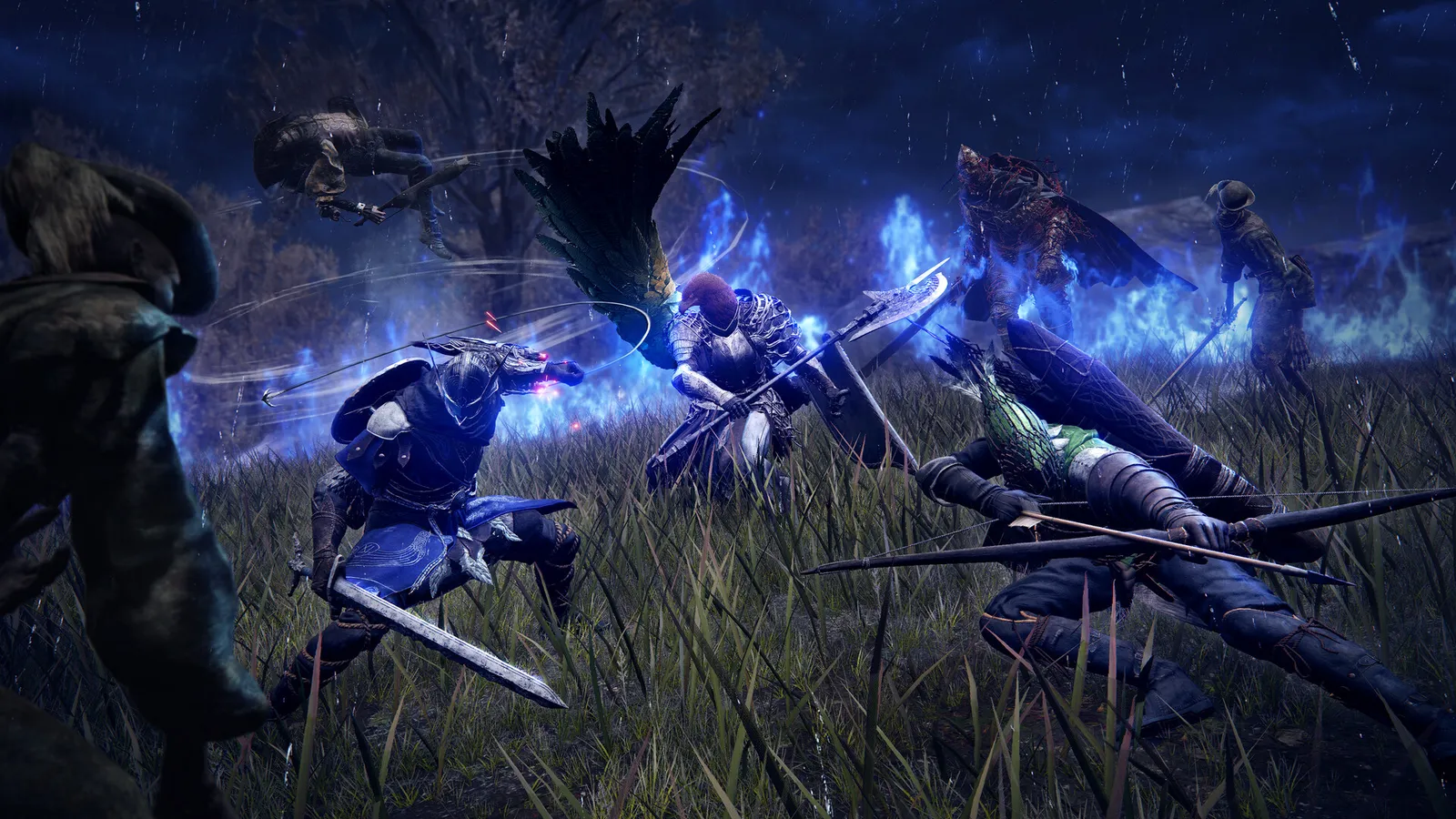 ELDEN RING NIGHTREIGN night battle against blue flame wraiths