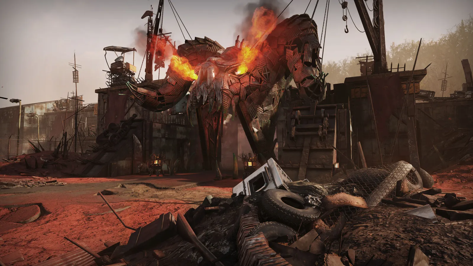 Fallout 76 giant fire breathing scrap monster boss