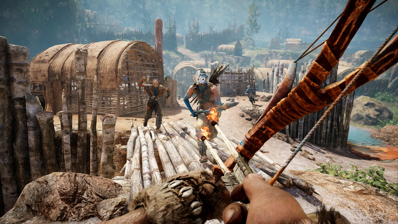 Far Cry Primal riverside torch and bow combat