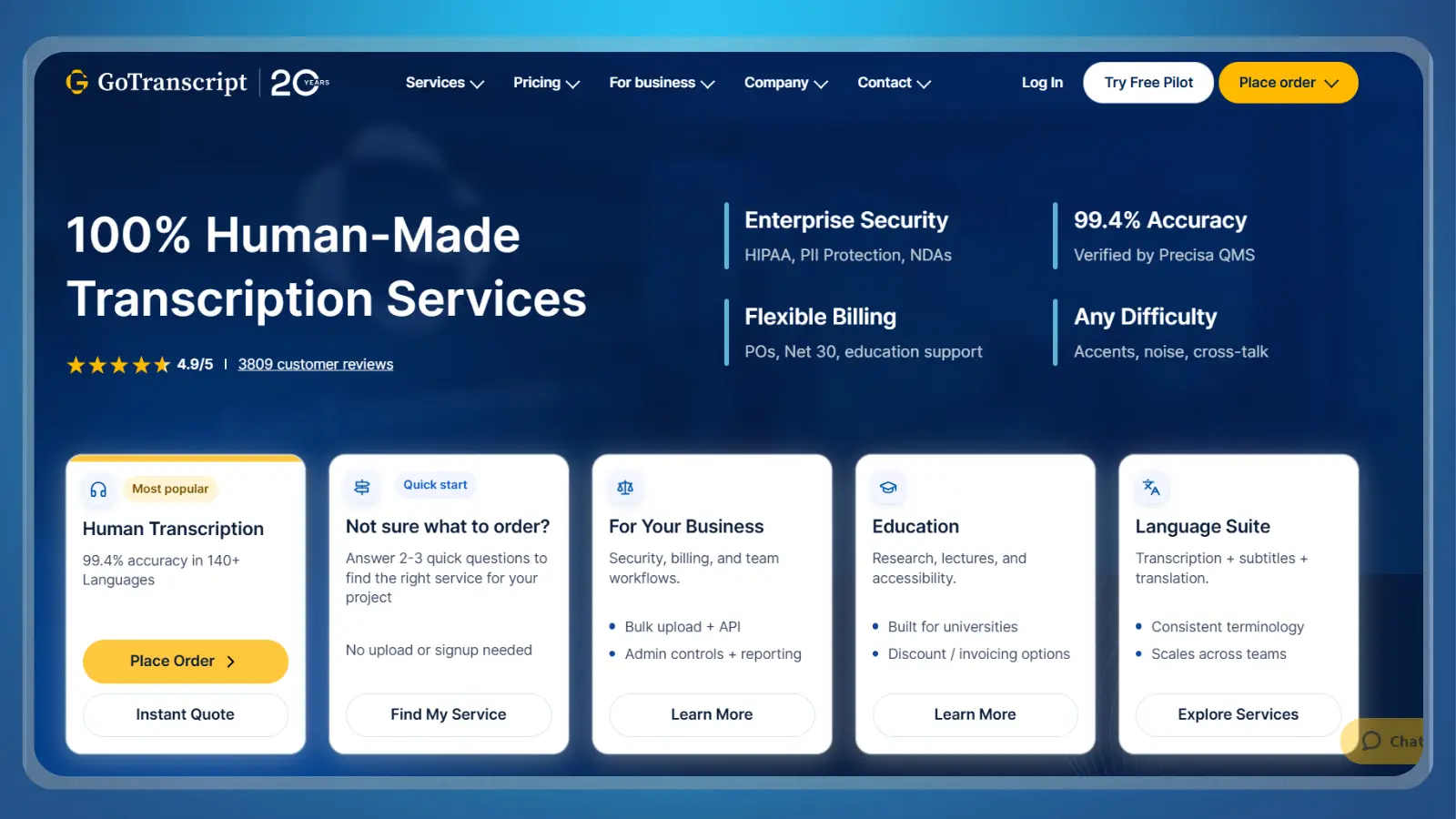 gotranscript website