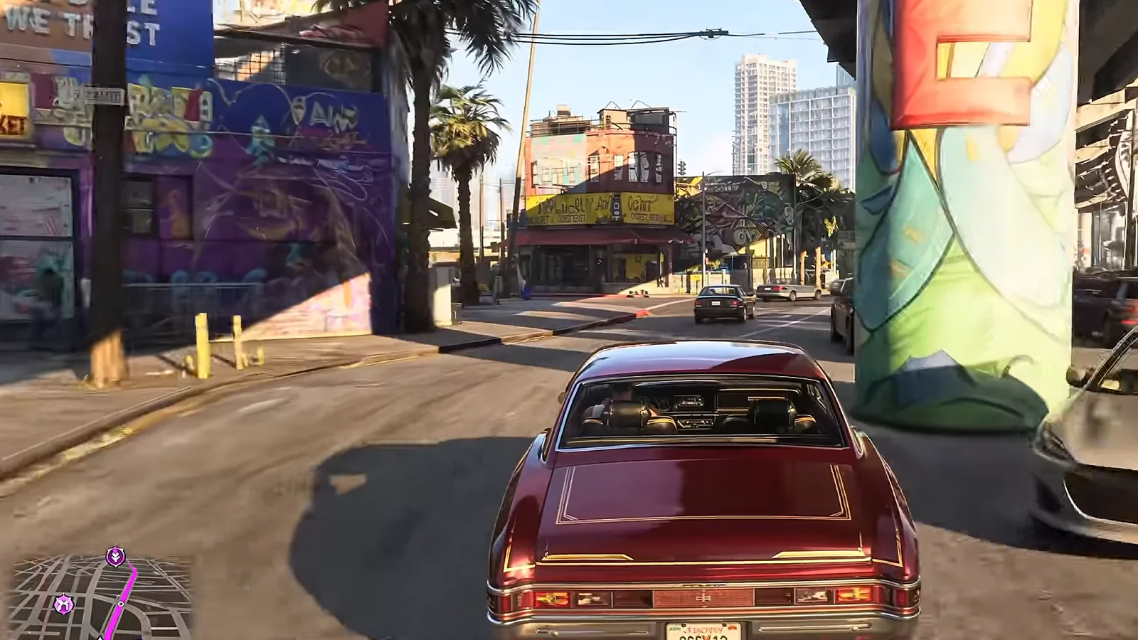 Driving through the city in Grand Theft Auto VI