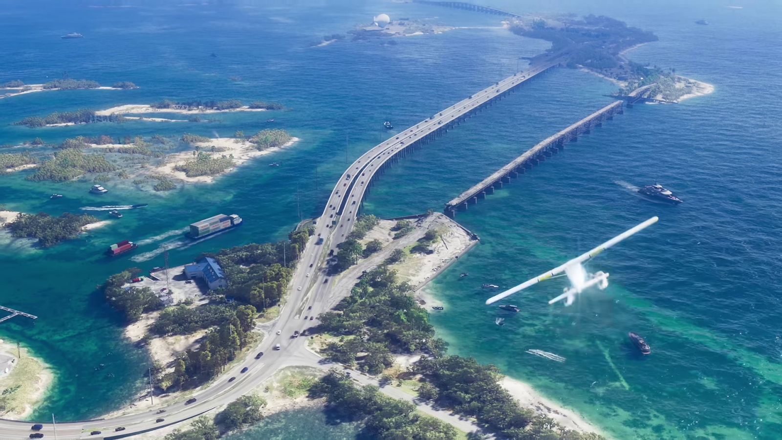 GTA VI aerial bridge seaplane keys