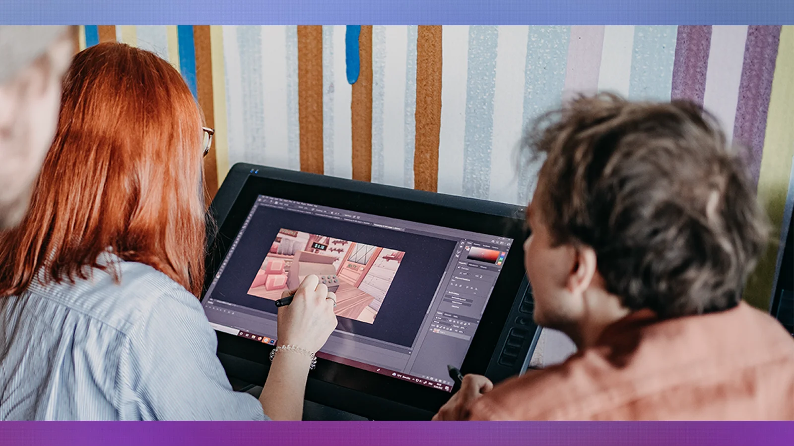 3D animator is taking a training course