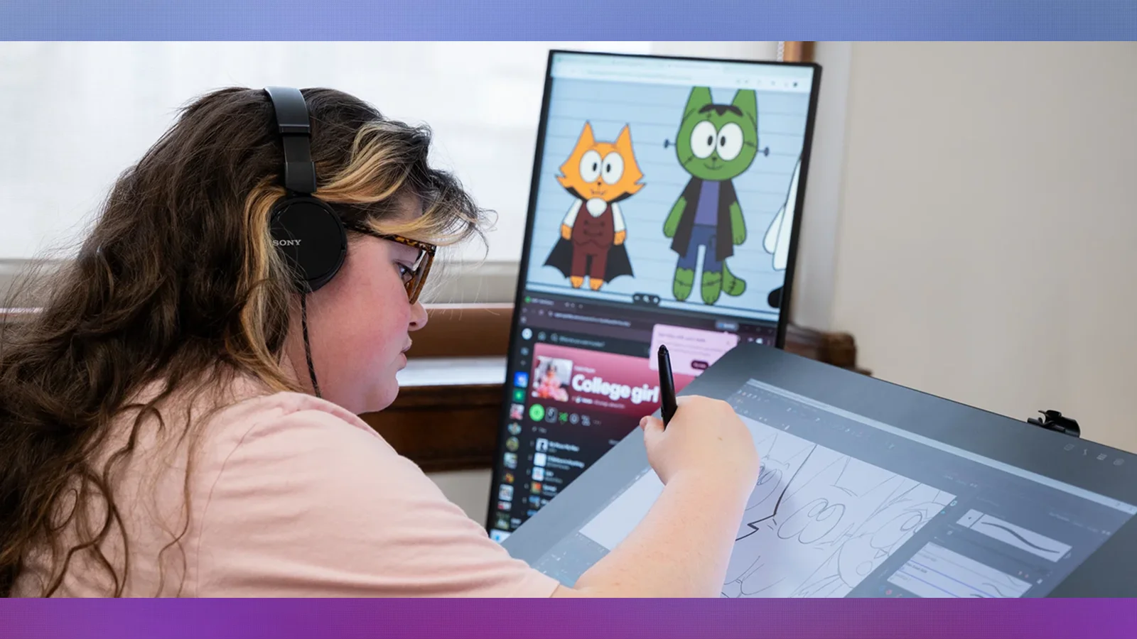 Aspiring character designer is learning