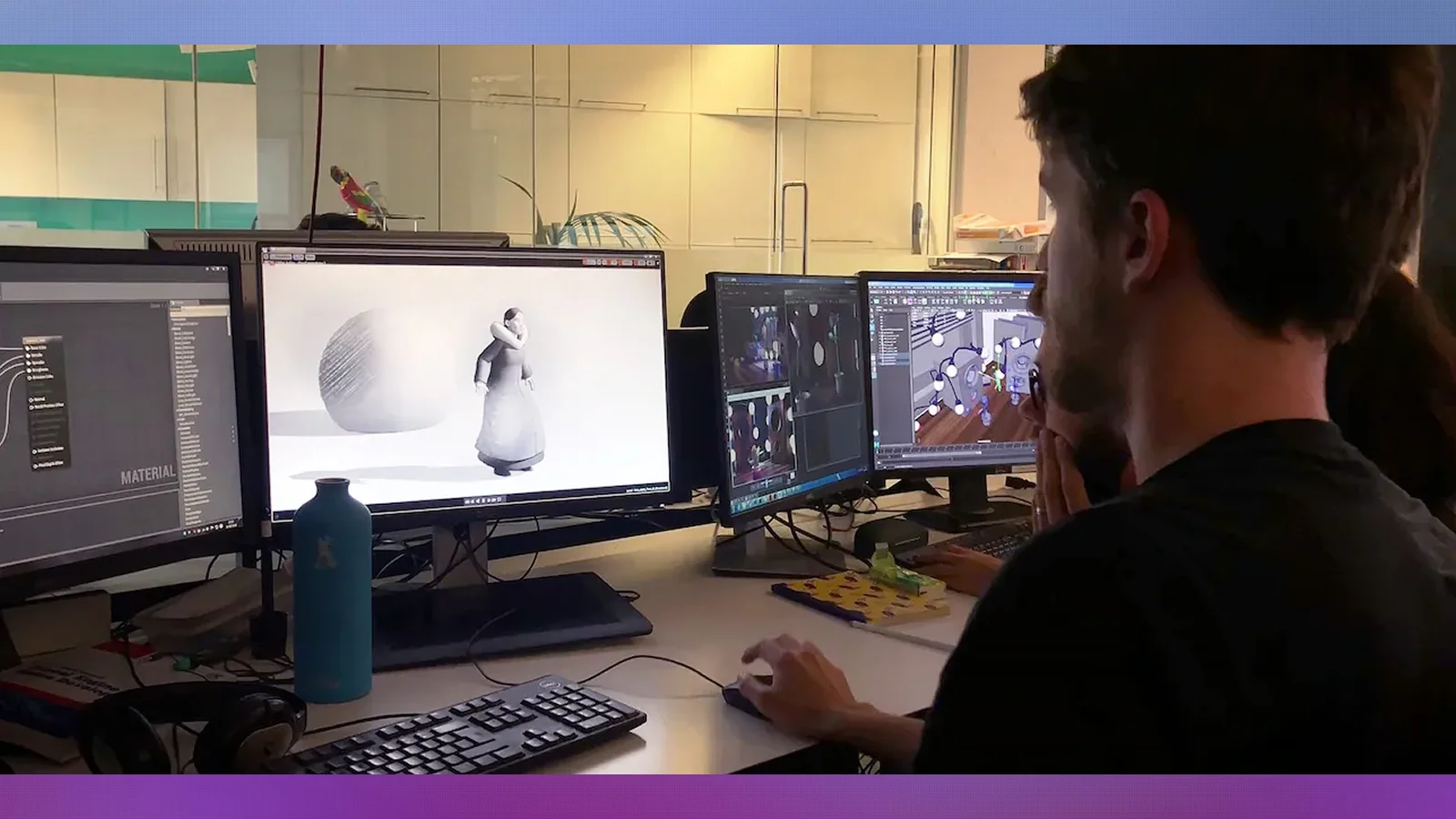 Beginner animator comparing character poses