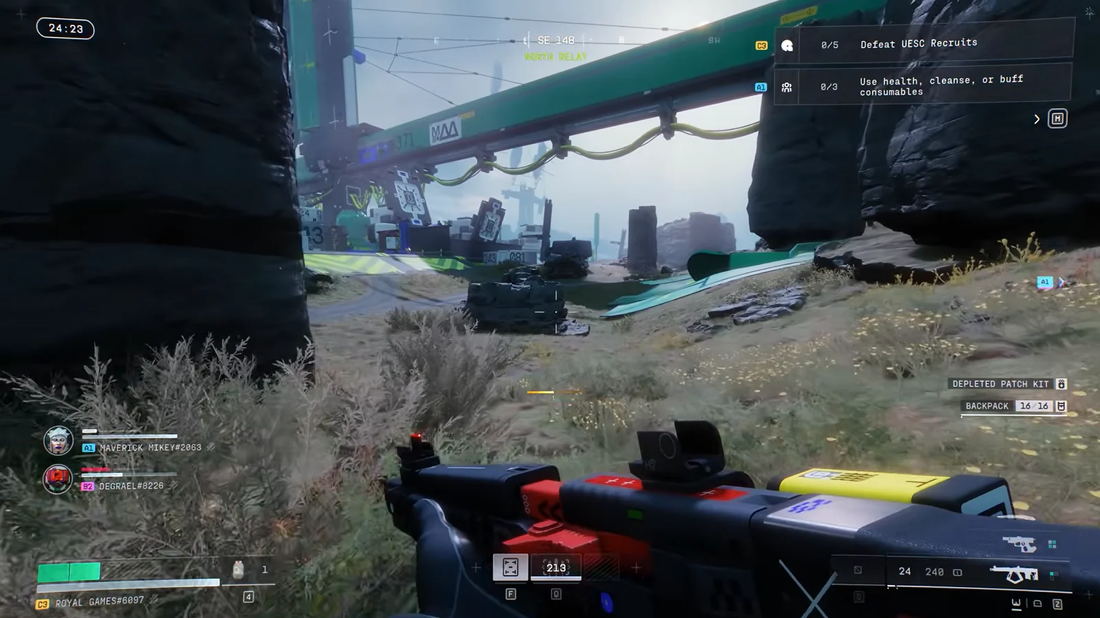 first-person combat gameplay in Marathon
