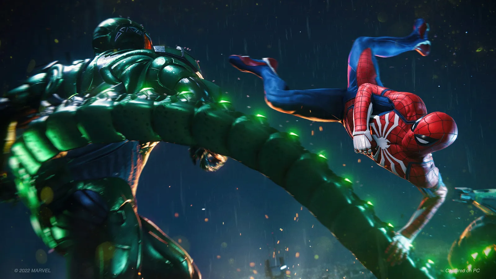 Marvel's Spider-Man Remastered marvel s spider man remastered spider man kicking rhino in rainy fight