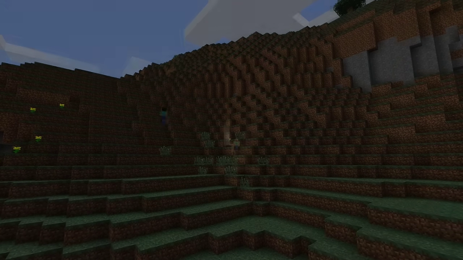 Minecraft dirt cave wall climb