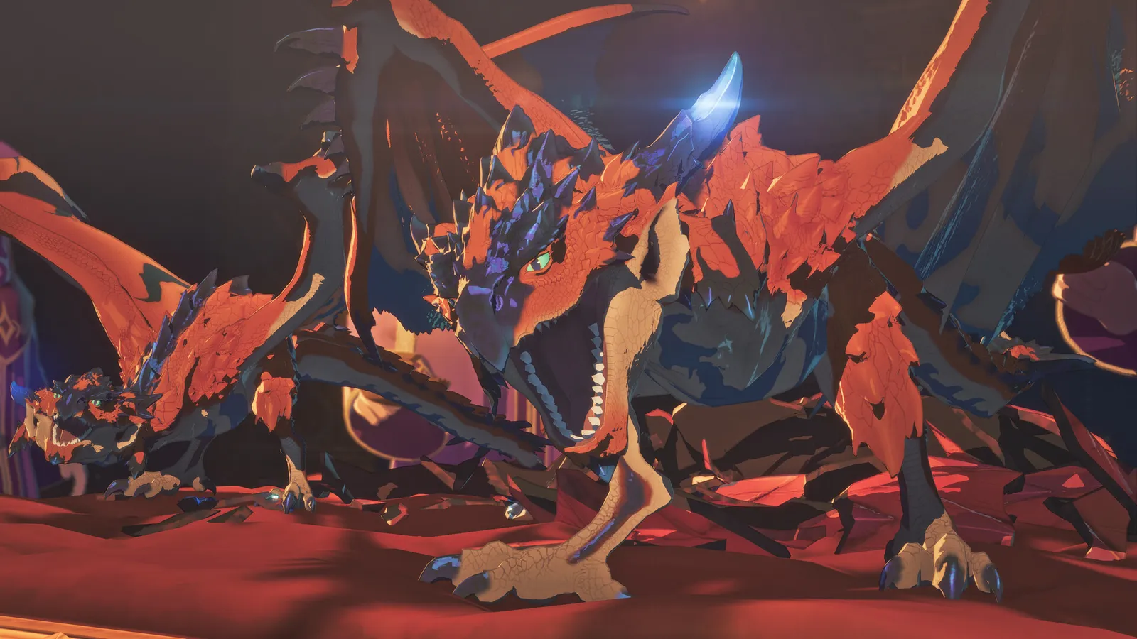 Monster Hunter Stories 3: Twisted Reflection monster hunter stories twin headed fire dragon monstie roaring