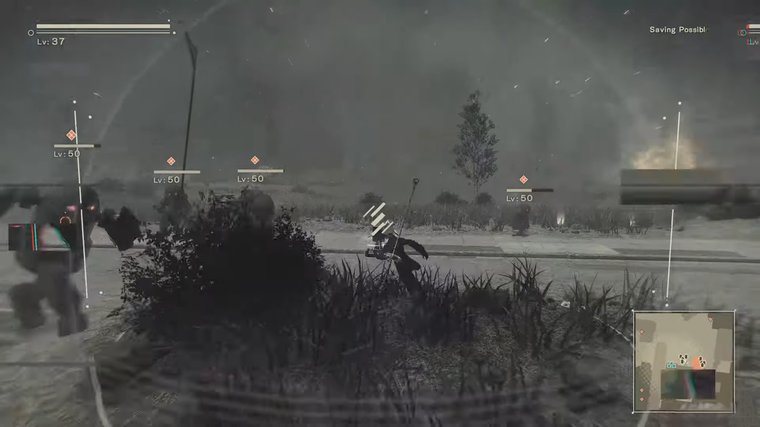 NieR: Automata – character running toward a battle