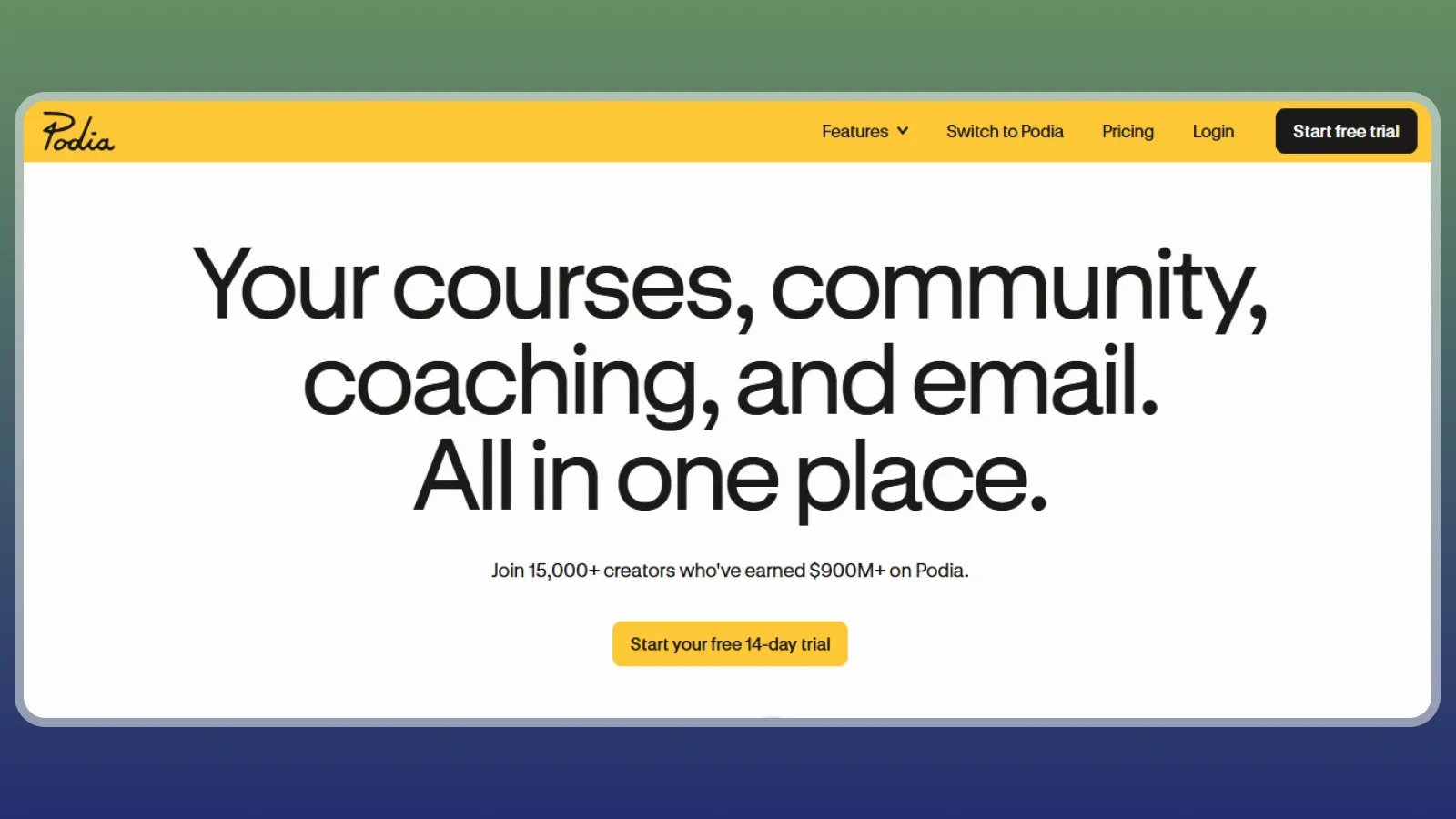 Podia website