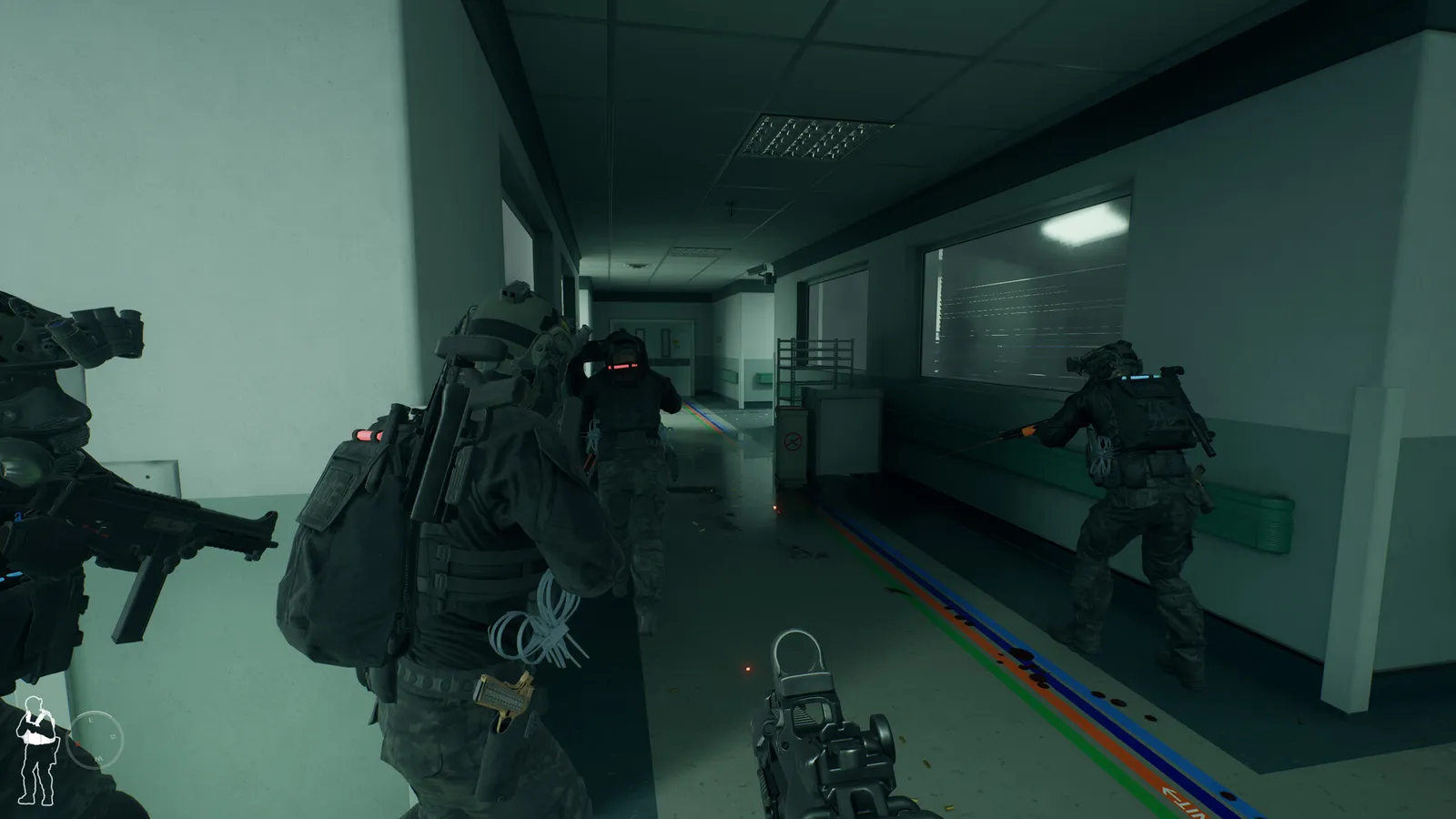 Ready or Not swat team clearing hospital hallway