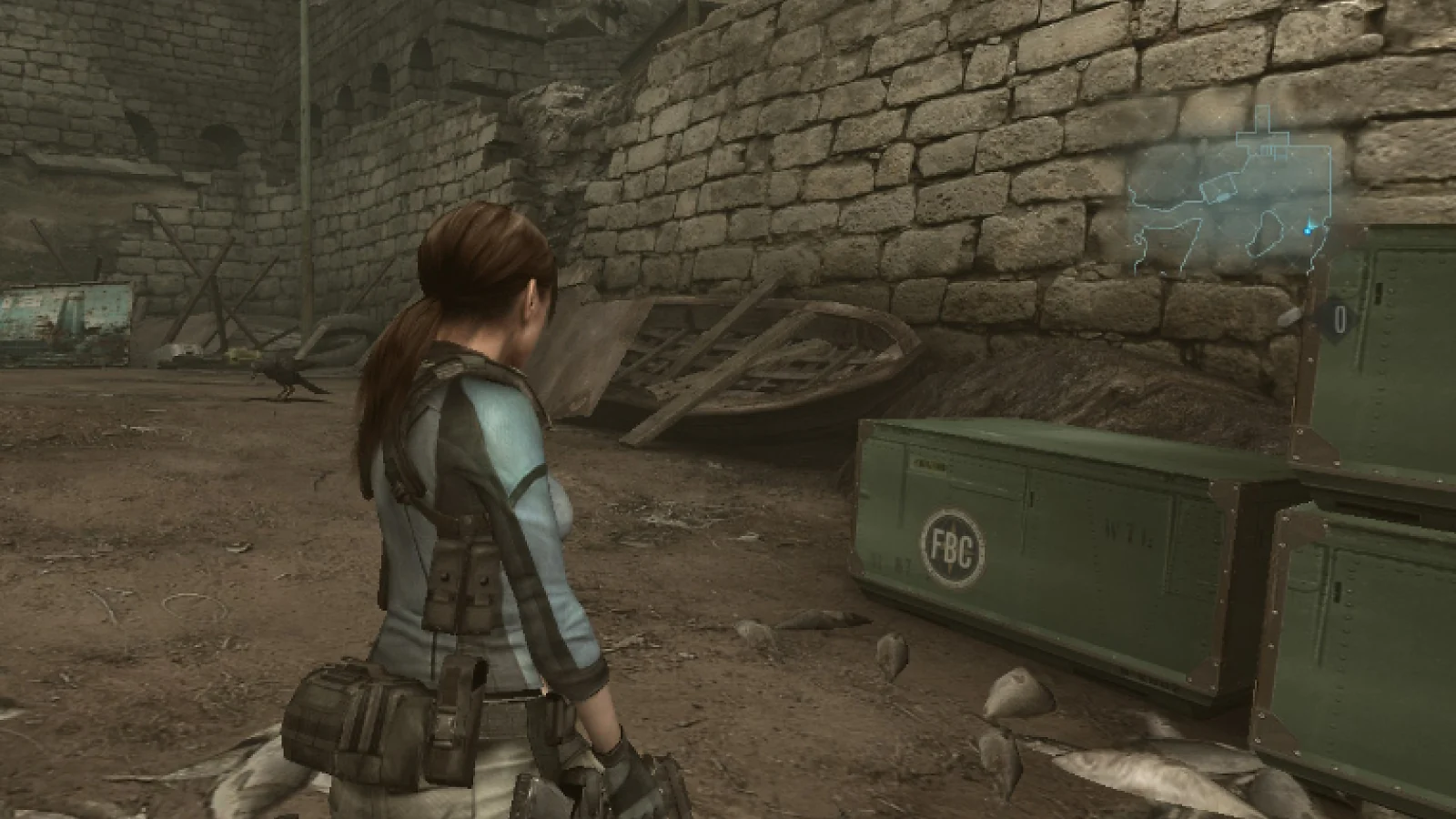 character exploring a narrow alley