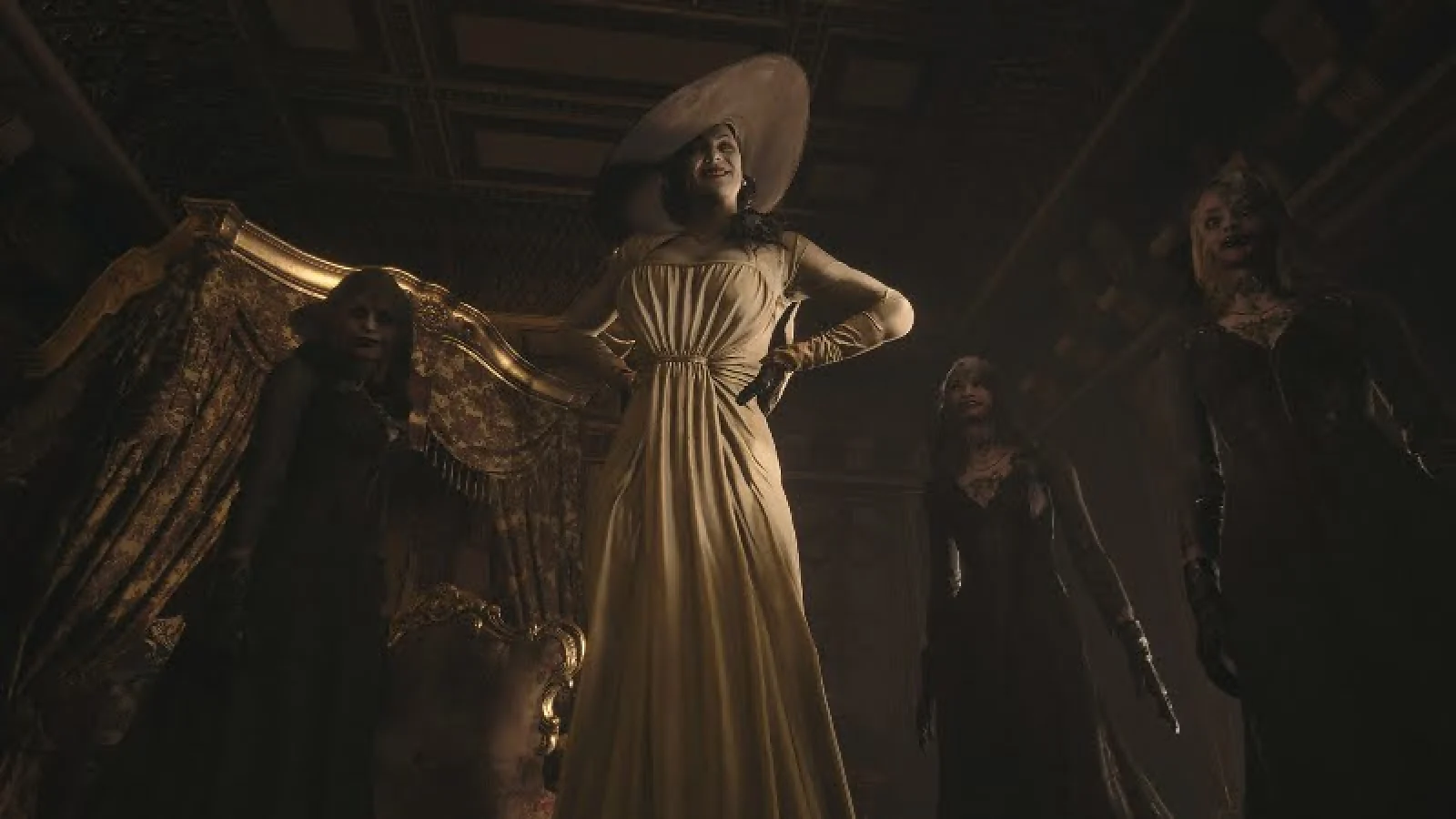 Lady Dimitrescu inside the castle
