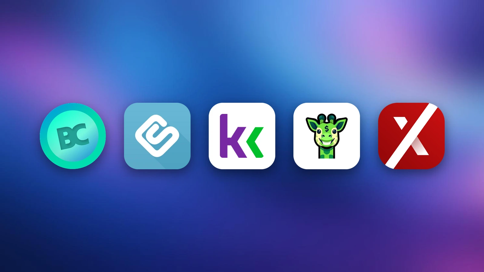 Logos of five reward apps, including Bigcash, Swagbucks and KashKick, lined up on a blue and purple background