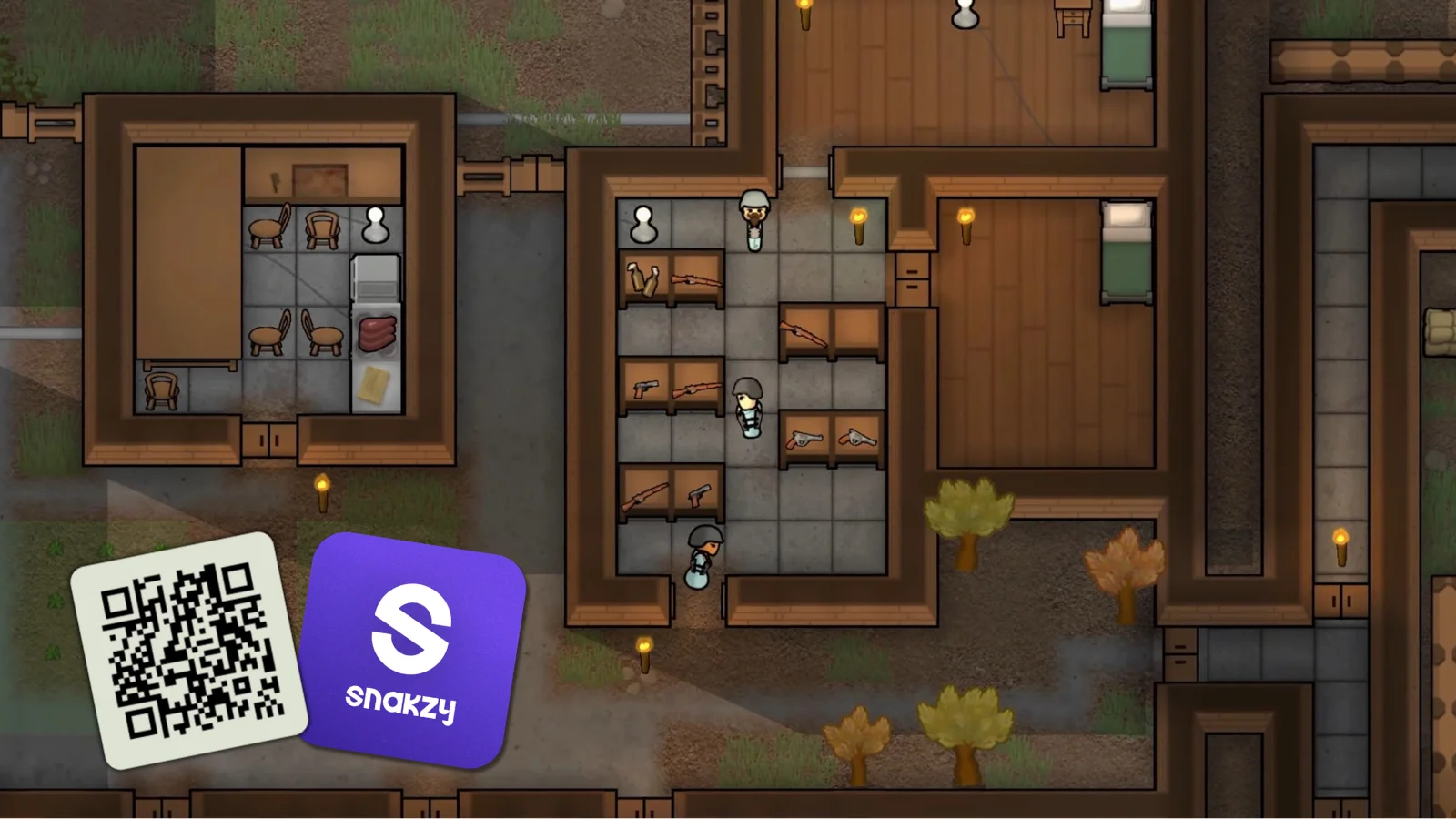 Rimworld artwork with the Snakzy app and QR code