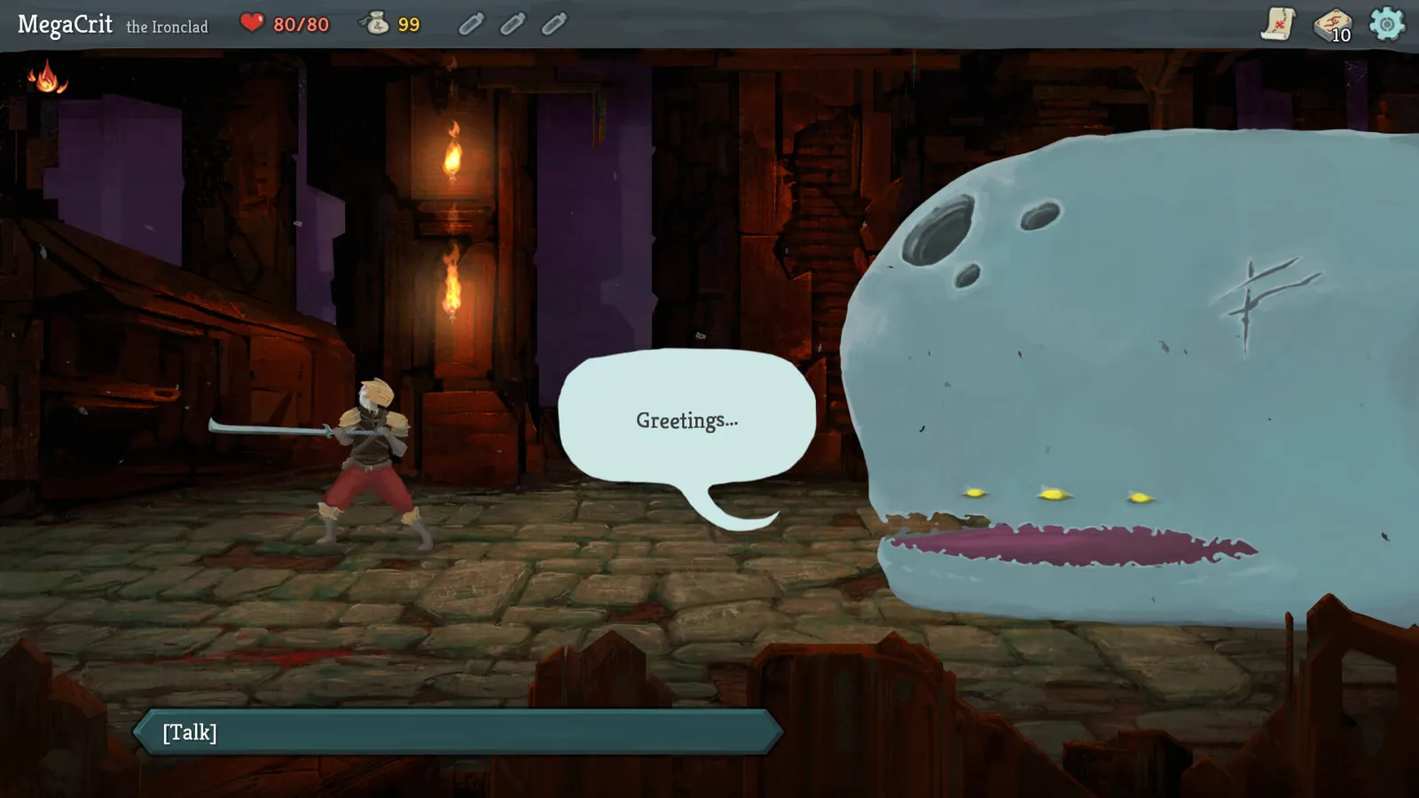 Slay the Spire the ironclad greeted by giant blob creature