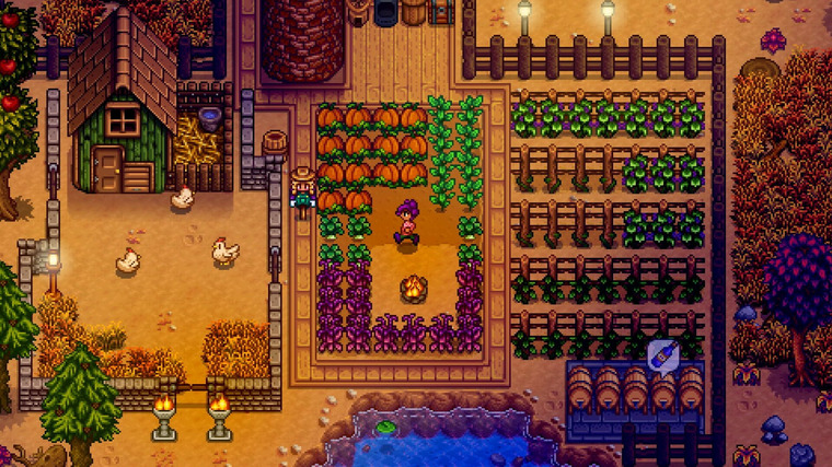 A farmer tending their farm in Stardew Valley