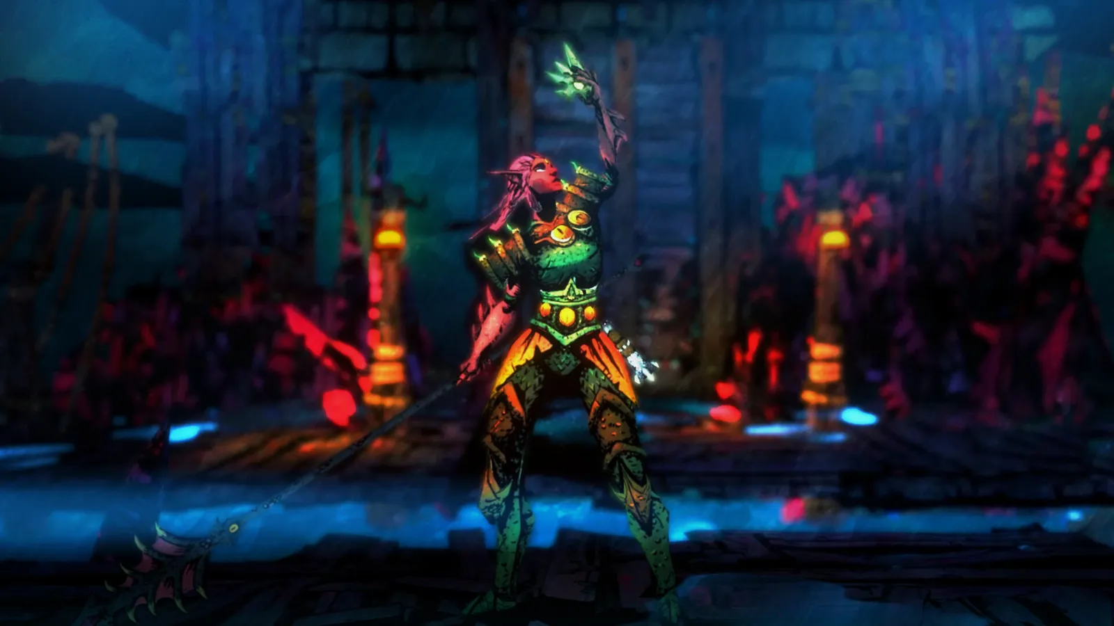 SWORN red haired sorceress channeling green magic
