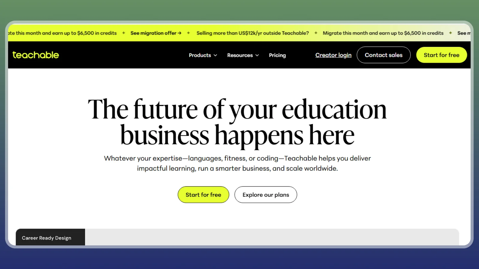 Teachable website