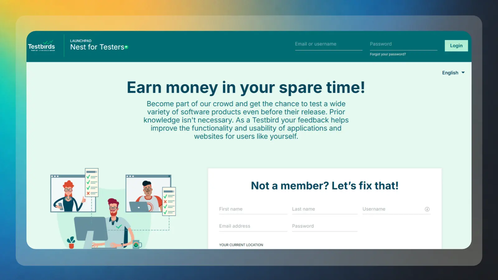 Testbirds website