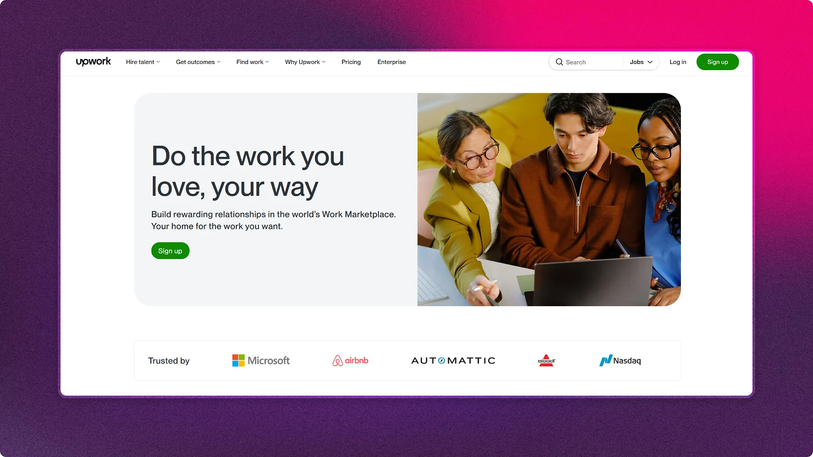 Upwork homepage