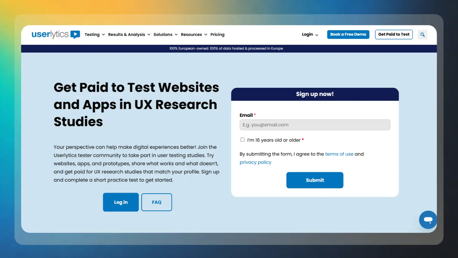 Userlytics website