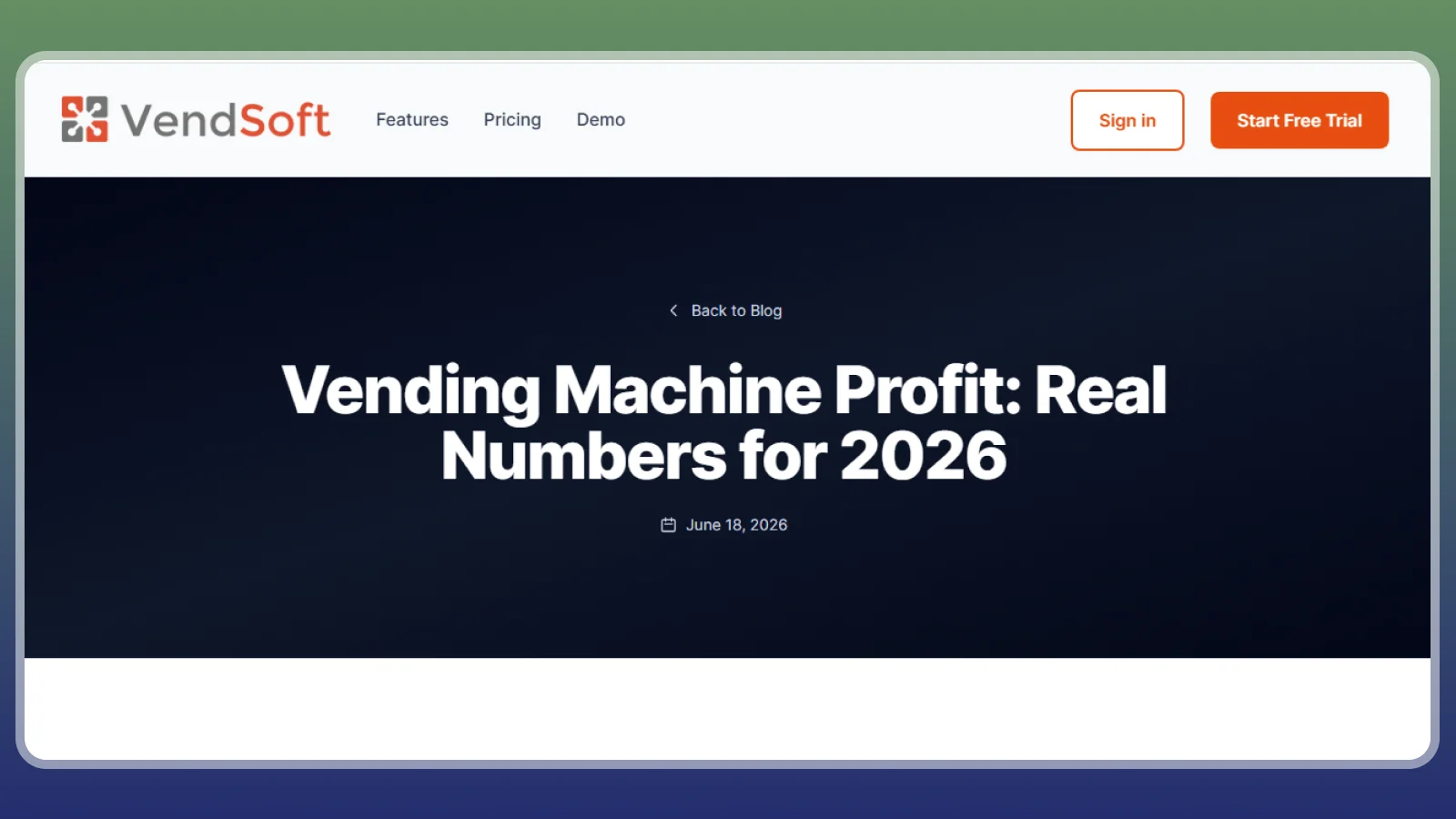 Vend Soft website