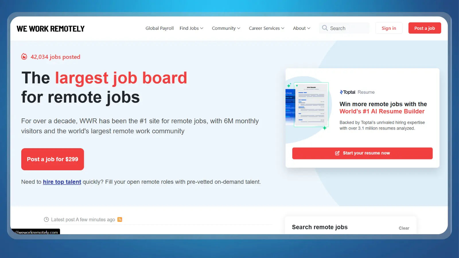 weworkremotely website
