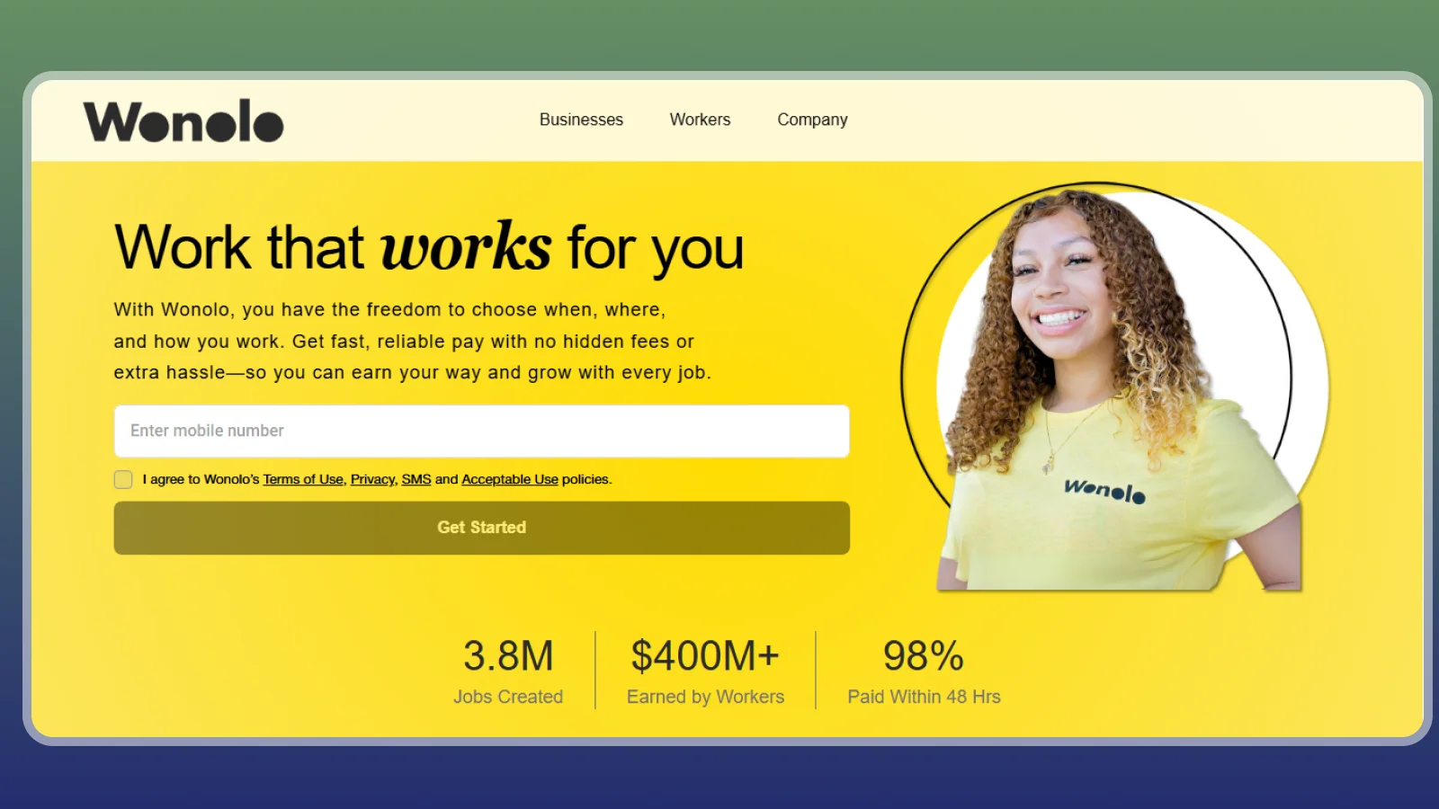 Wonolo website