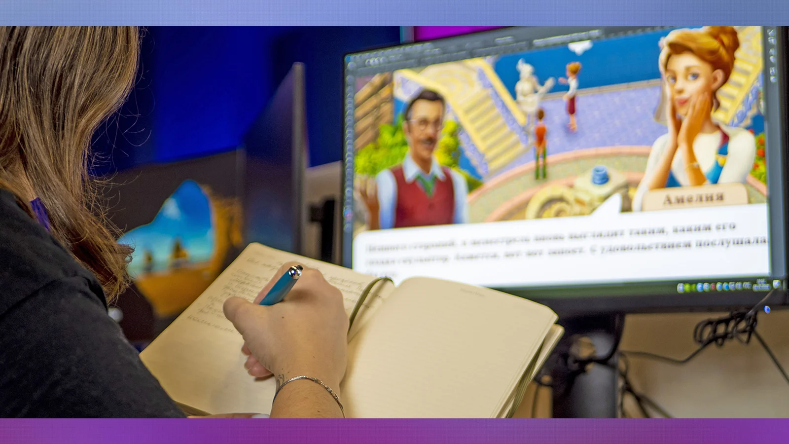 Game writer at work
