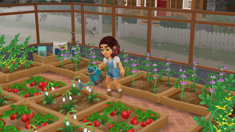 A young witch watering her crops in Wylde Flowers