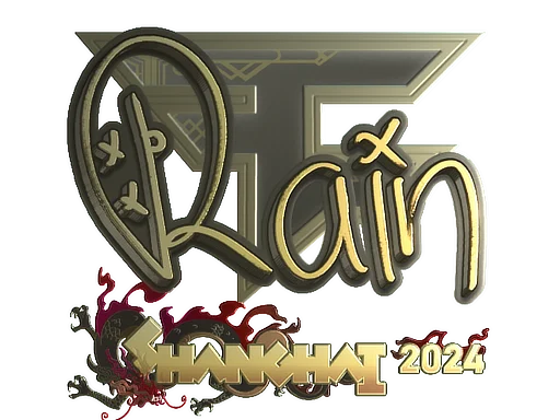 Sticker | rain (Gold) | Shanghai 2024