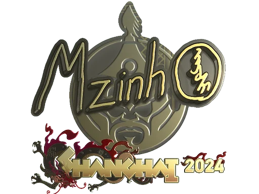 Sticker | mzinho (Gold) | Shanghai 2024